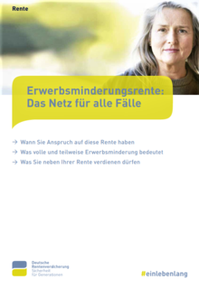 Titelbild der Broschüre "rwerbsminderungsrente: Das Netz für alle Fälle"