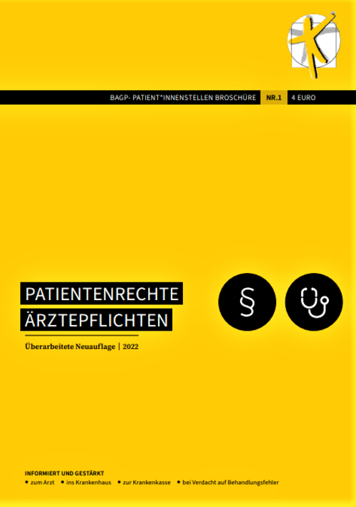 Titelbild der Broschüre "Patientenrechte – Ärztepflichten"