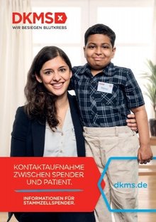 Titelbild der Broschüre "Informationen für Stammzellspender: Kontaktaufnahme zwischen Patient und Spender"