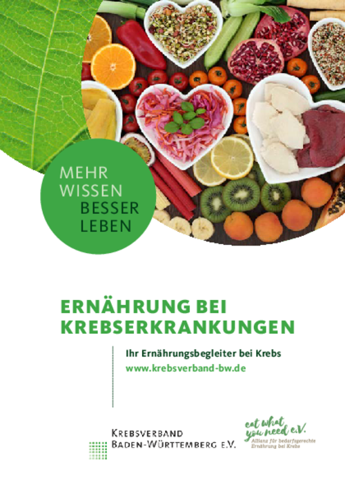 Titelbild der Broschüre "Ernährung bei Krebserkrankungen"