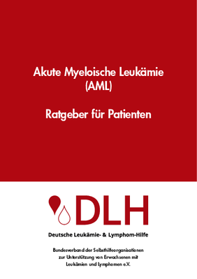 Titelseite des Patientenratgebers "Akute Myeloische Leukämie"