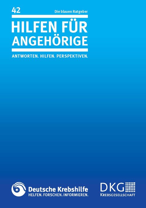 Titelbild der Broschüre "Hilfen für Angehörige"