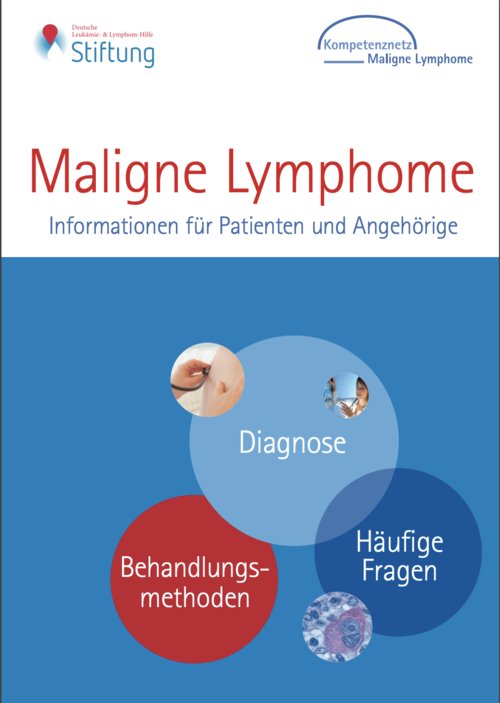 Titelbild der Broschüre "Maligne Lymphome - Diagnose, Behandlungsmethoden, Häufige Fragen"