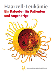 Titelbild der Broschüre "Haarzell-Leukämie - Ein Ratgeber für Patienten und Angehörige"
