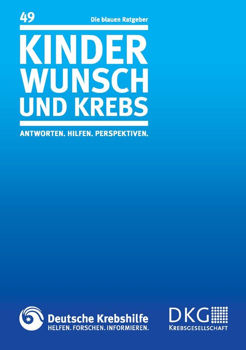 Titelbild der Broschüre "Kinderwunsch und Krebs"