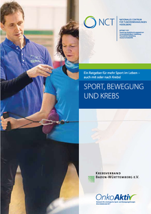 Titelbild der Broschüre "Sport, Bewegung und Krebs - Ein Ratgeber für mehr Sport im Leben - auch mit oder nach Krebs!"