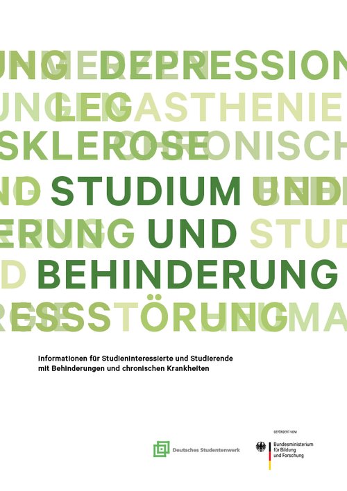 Titelbild der Broschüre "Studium und Behinderung"