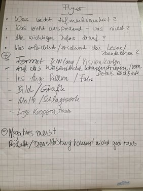 Brainstorming: Was macht einen guten Flyer aus