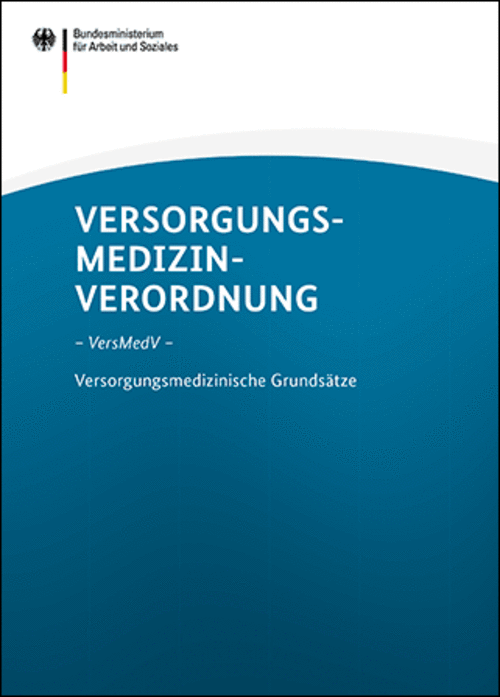 Titelbild der Broschüre "Versorgungsmedizin-Verordnung mit den Versorgungsmedizinischen Grundsätzen"