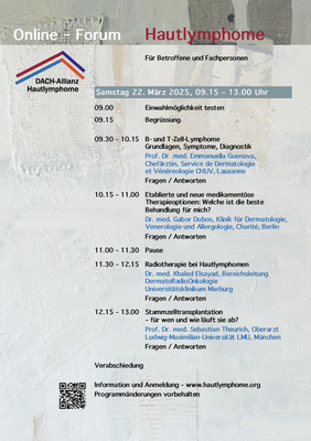 Programmflyer Online-Forum Hautlymphome (PDF)