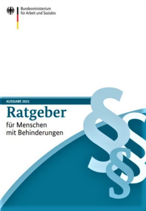 Titelbild der Broschüre "Ratgeber für Menschen mit Behinderungen"