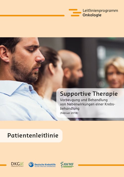 Titelbild der Broschüre "Supportive Therapie - Vorbeugung und Behandlung von Nebenwirkungen einer Krebsbehandlung"