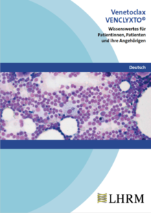 Titelbild der Broschüre "Venetoclax (Venclyxto®) - Wissenswertes für Patientinnen, Patienten und ihre Angehörigen"